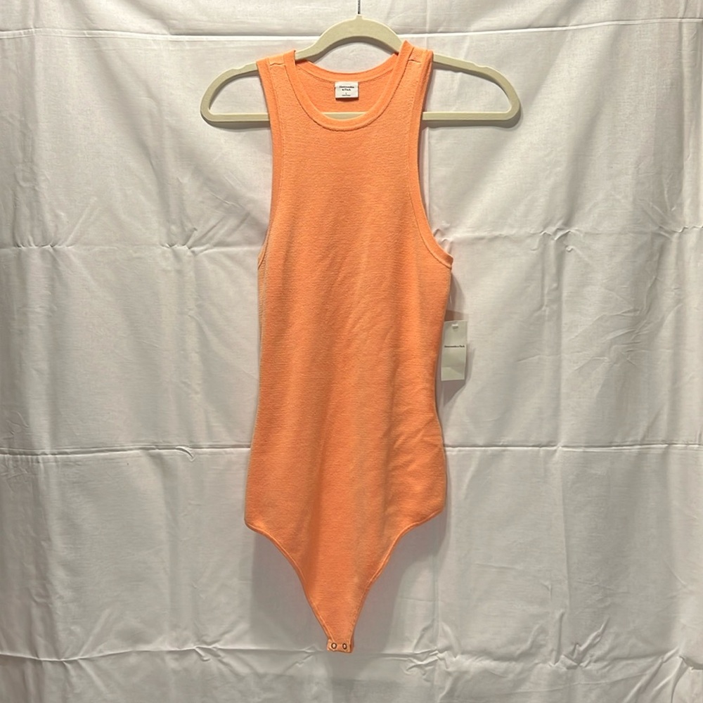 Abercrombie & Fitch Racerback Bodysuit Orange Size L NWT